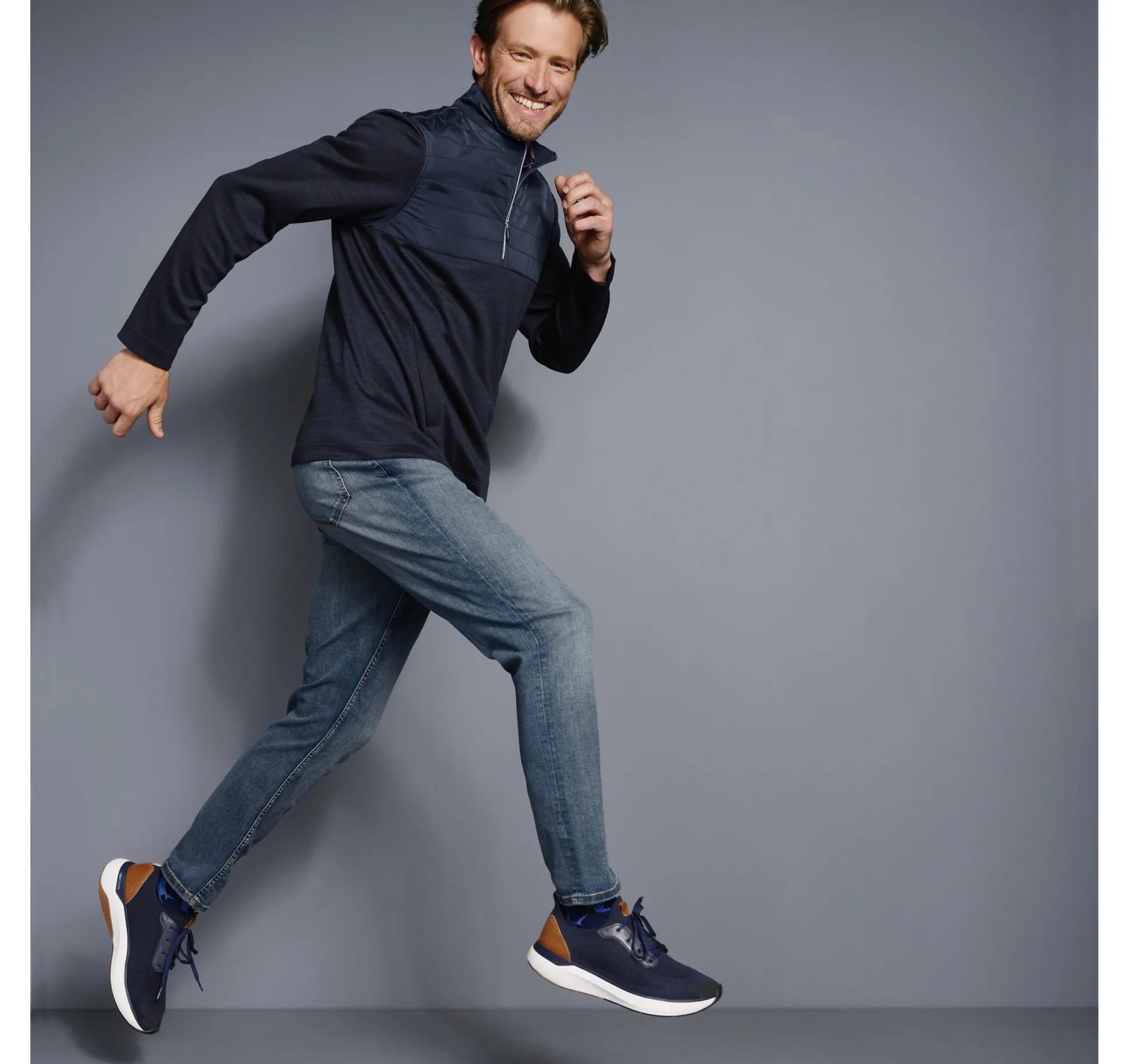 Sweaters & Knits^Johnston & Murphy XC4® Quilted Quarter-Zip Navy