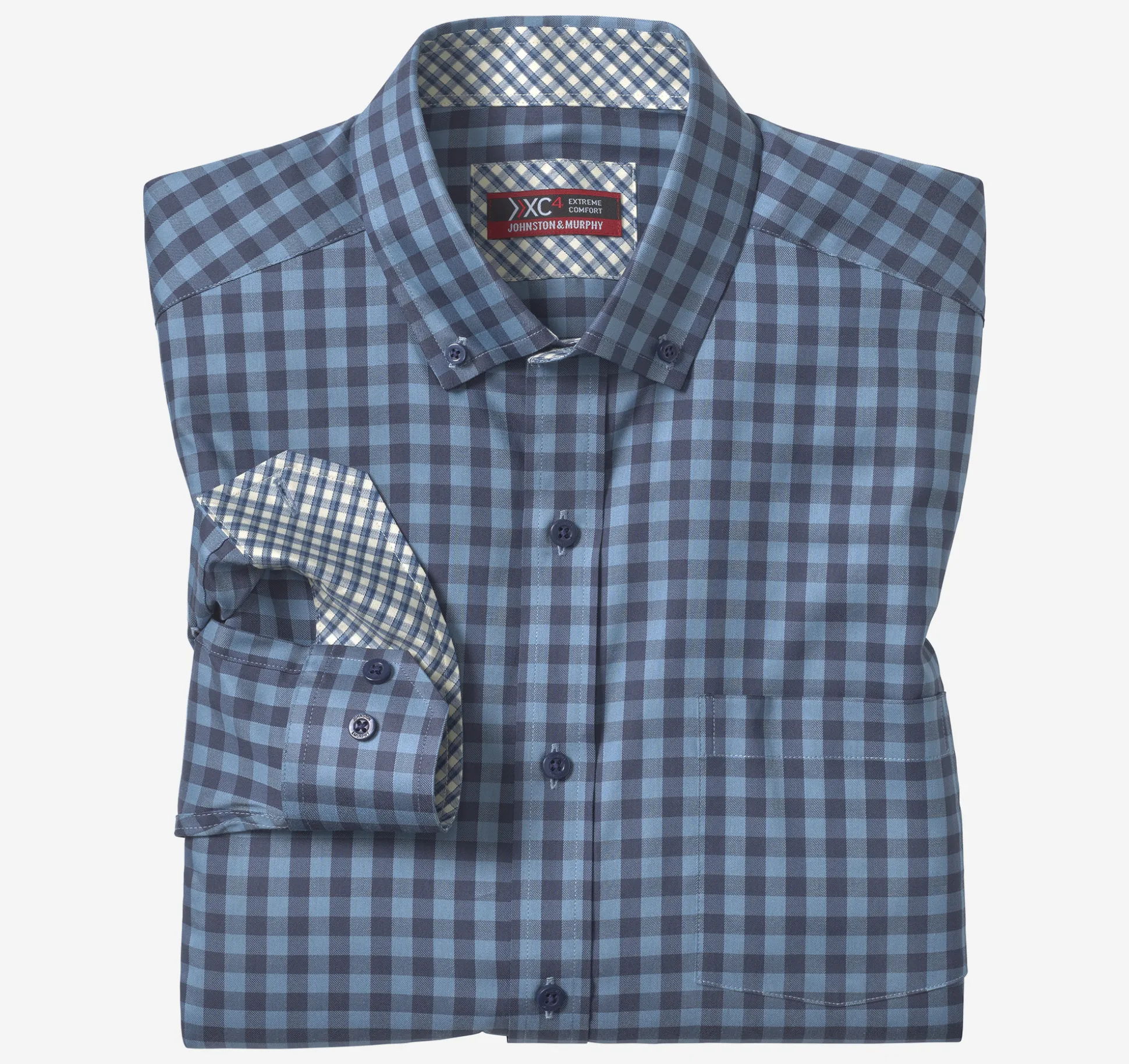 Shirts^Johnston & Murphy XC4® Sport Long-Sleeve Shirt Blue